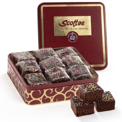 Pack of 9 Chocolate Brownies Individually Wrapped with Chocolate Icing and/or Non Pareils